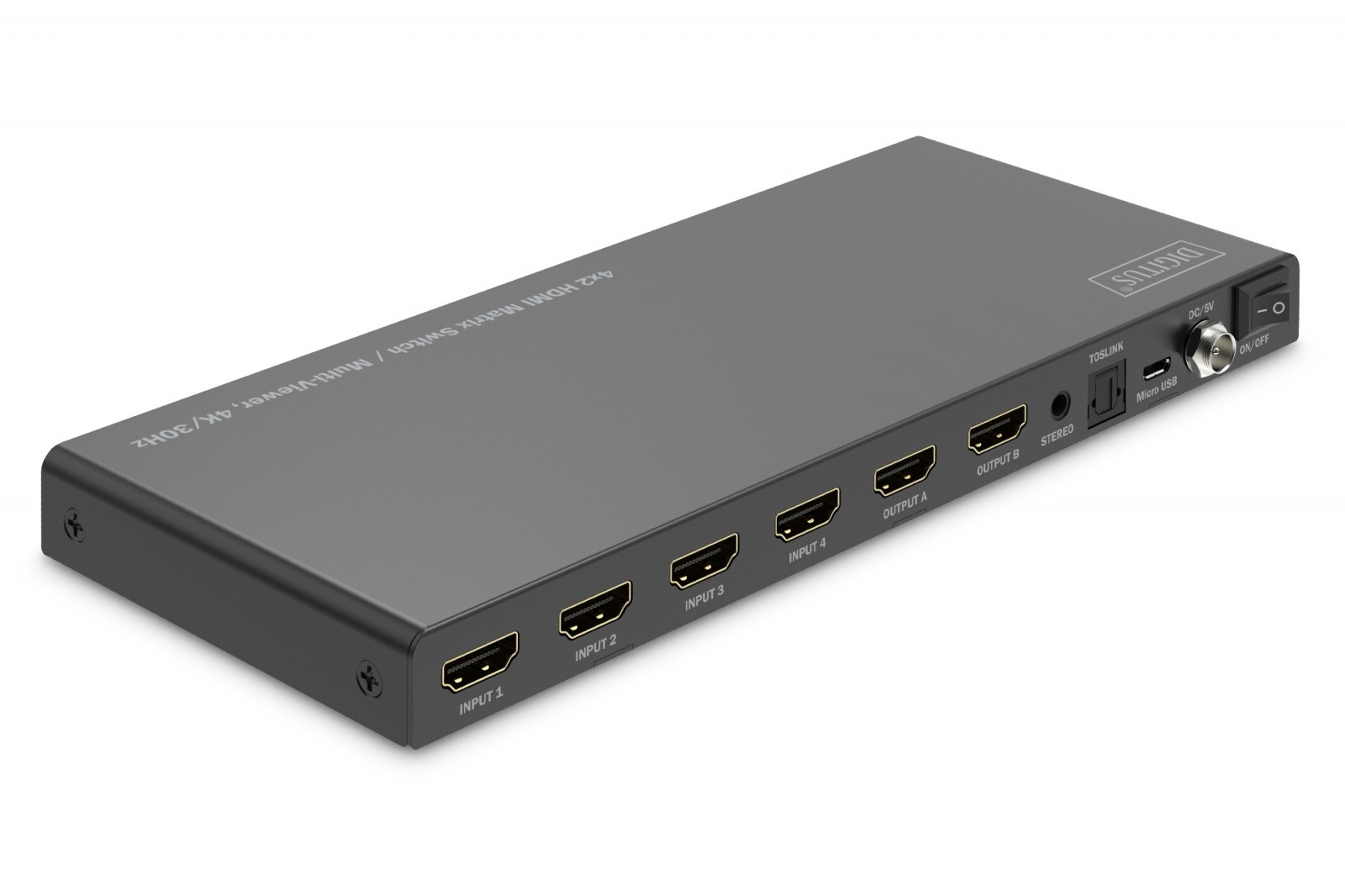 HDMI preklopnik/matrika Digitus 4/2, 4K/30Hz, z avdio izhodom in daljinskim upravljalnikom 2