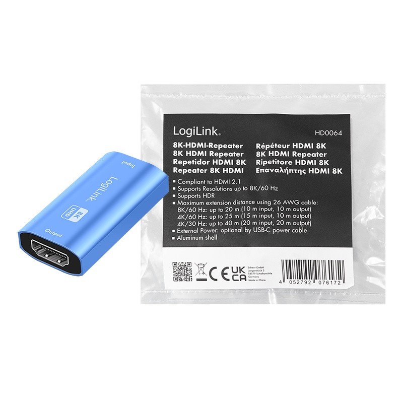 HDMI Repeater 8K/60Hz, HDCP 2.3 8