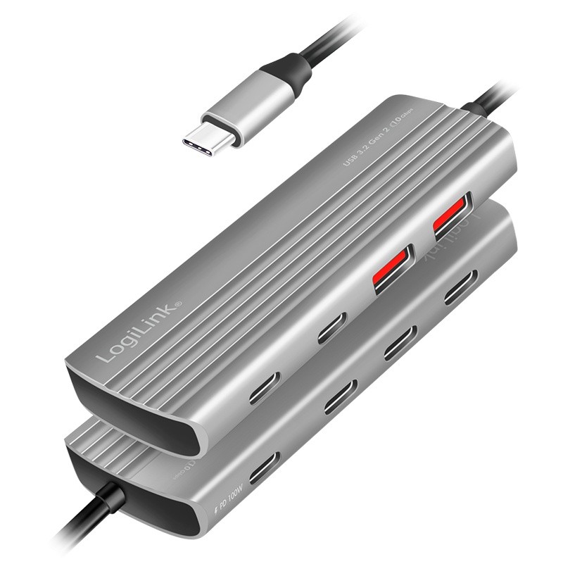 USB Hub 3.2 Gen2, 2xUSB-A, 5xUSB-C, PD 100W 3