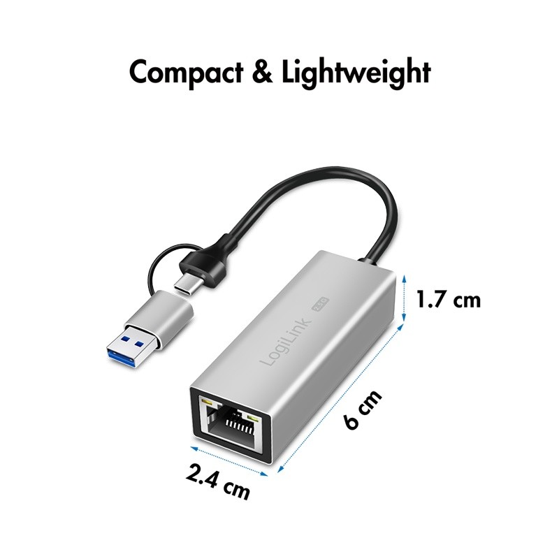 Adapter USB-A/USB-C na 2.5G Ethernet, siv 5