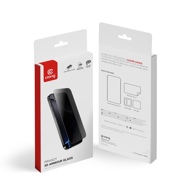 Kaljeno varnostno steklo Privacy 3D Armour Glass za iPhone 16 / iPhone 15 4