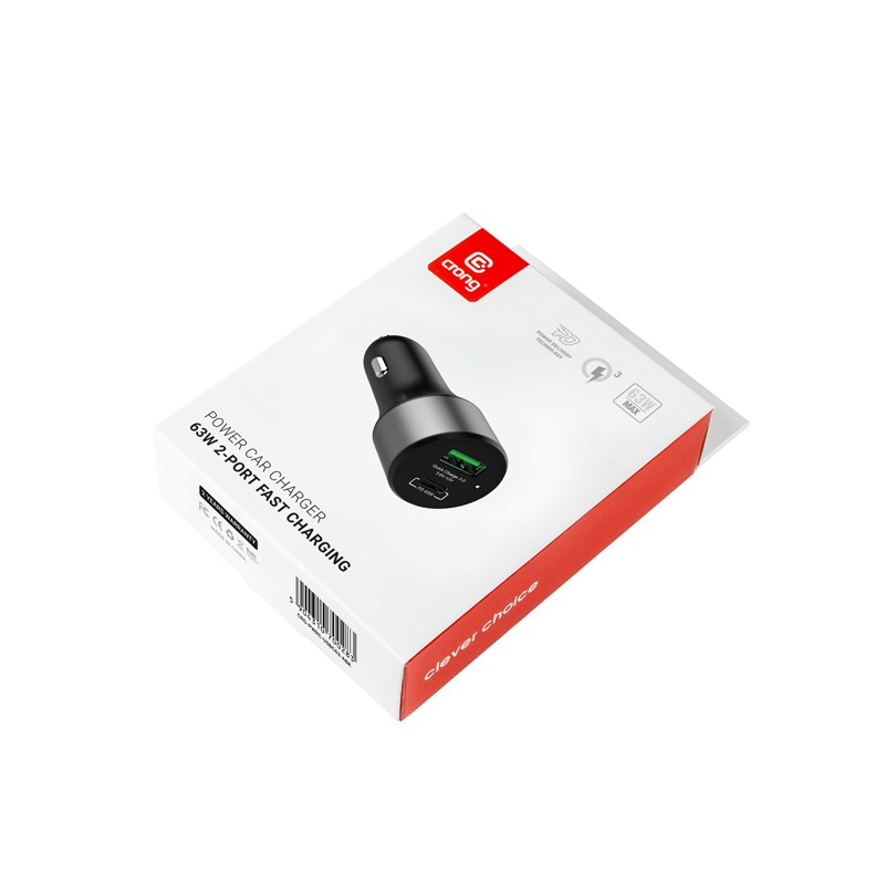 Avtomobilski polnilnik Power Car Charger 63W USB-C PD 45W + USB QC 3.0 18W 4