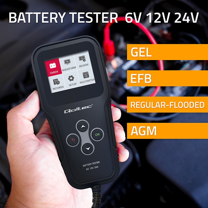Digitalni tester akumulatorjev 3v1 z LCD (6V, 12V, 24V) 2