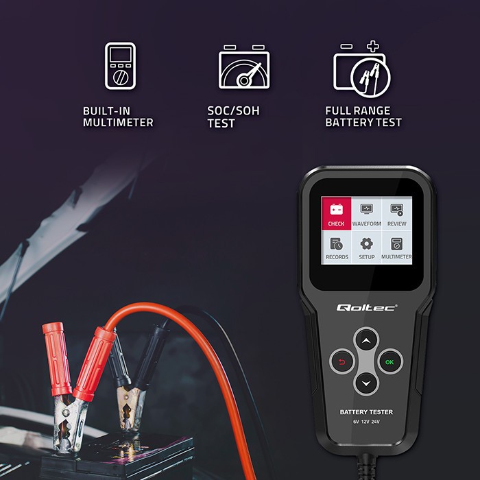 Digitalni tester akumulatorjev 3v1 z LCD (6V, 12V, 24V) 5