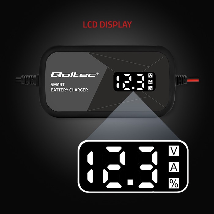 Inteligentni mikroprocesorski polnilnik akumulatorjev 12V, 2A z LCD in funkcijo regeneracije 5