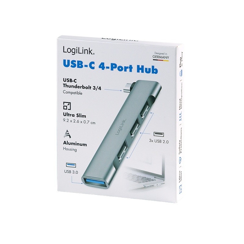 Tanak USB-C hub, 1x USB-A 3.0, 3x USB-A 2.0 7