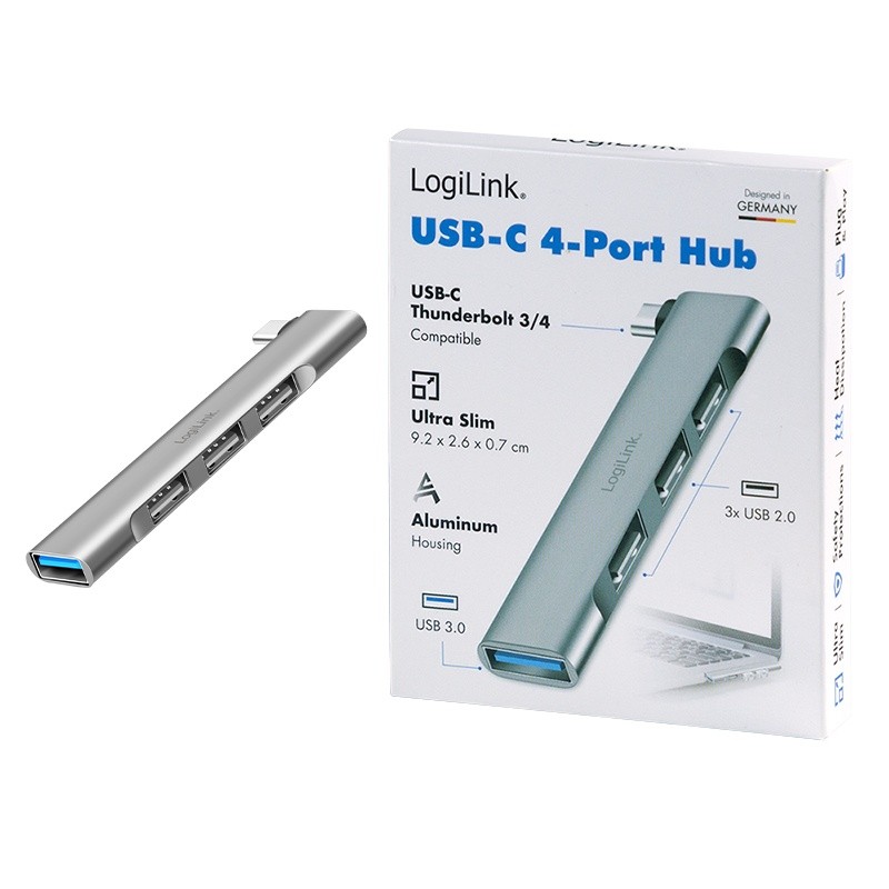 Tanak USB-C hub, 1x USB-A 3.0, 3x USB-A 2.0 8