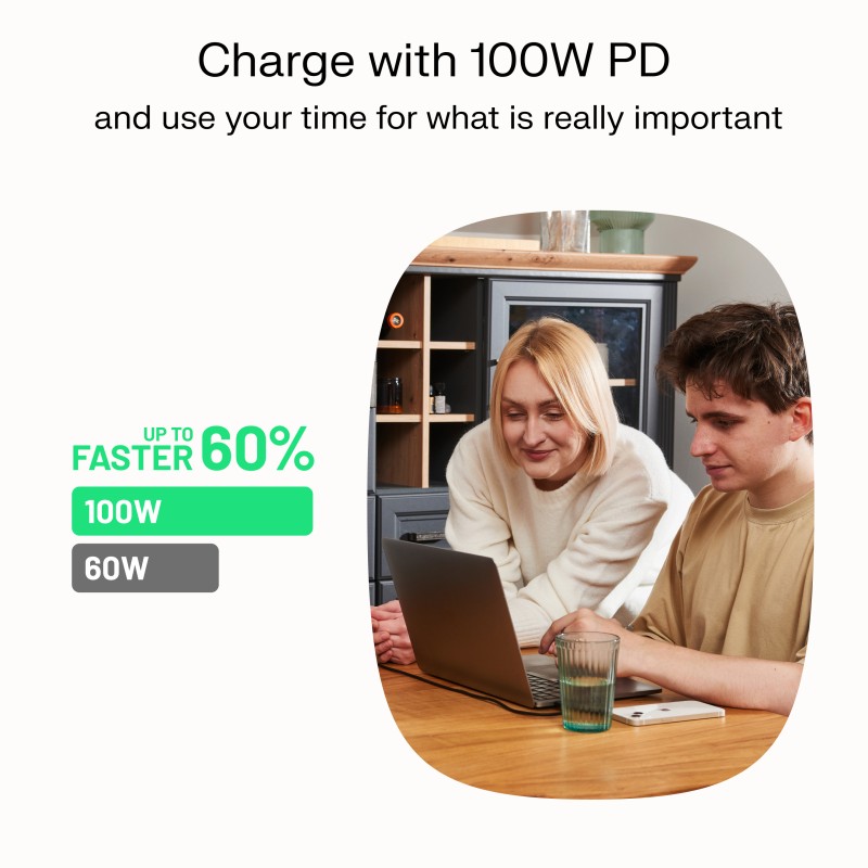 USB-C PowerFlex kabel, 100W, 1.2m, črn 5
