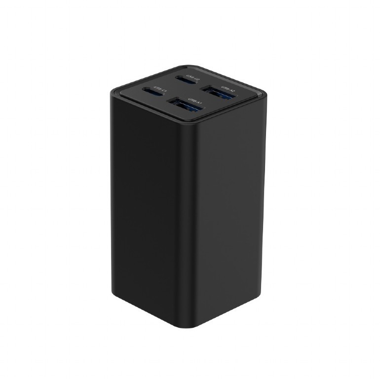 Univerzalni polnilnik 65W GaN, 2xUSB-A, 2xUSB-C, črn 2
