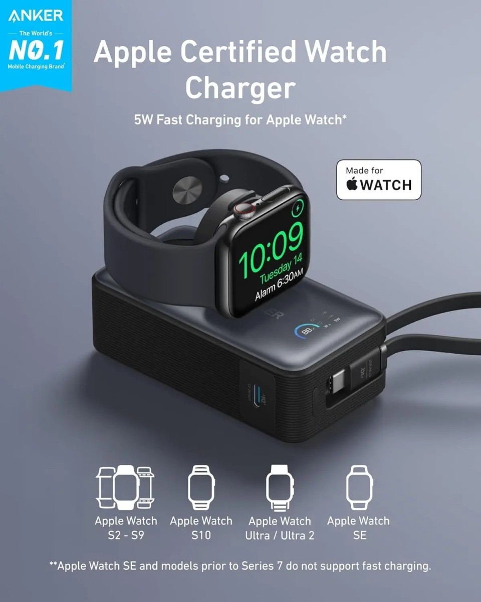Anker Powerbank za Apple Watch MagGo 10000mAh, črna 3