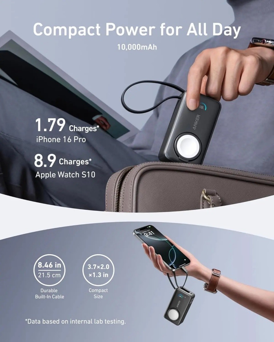 Anker Powerbank za Apple Watch MagGo 10000mAh, črna 6