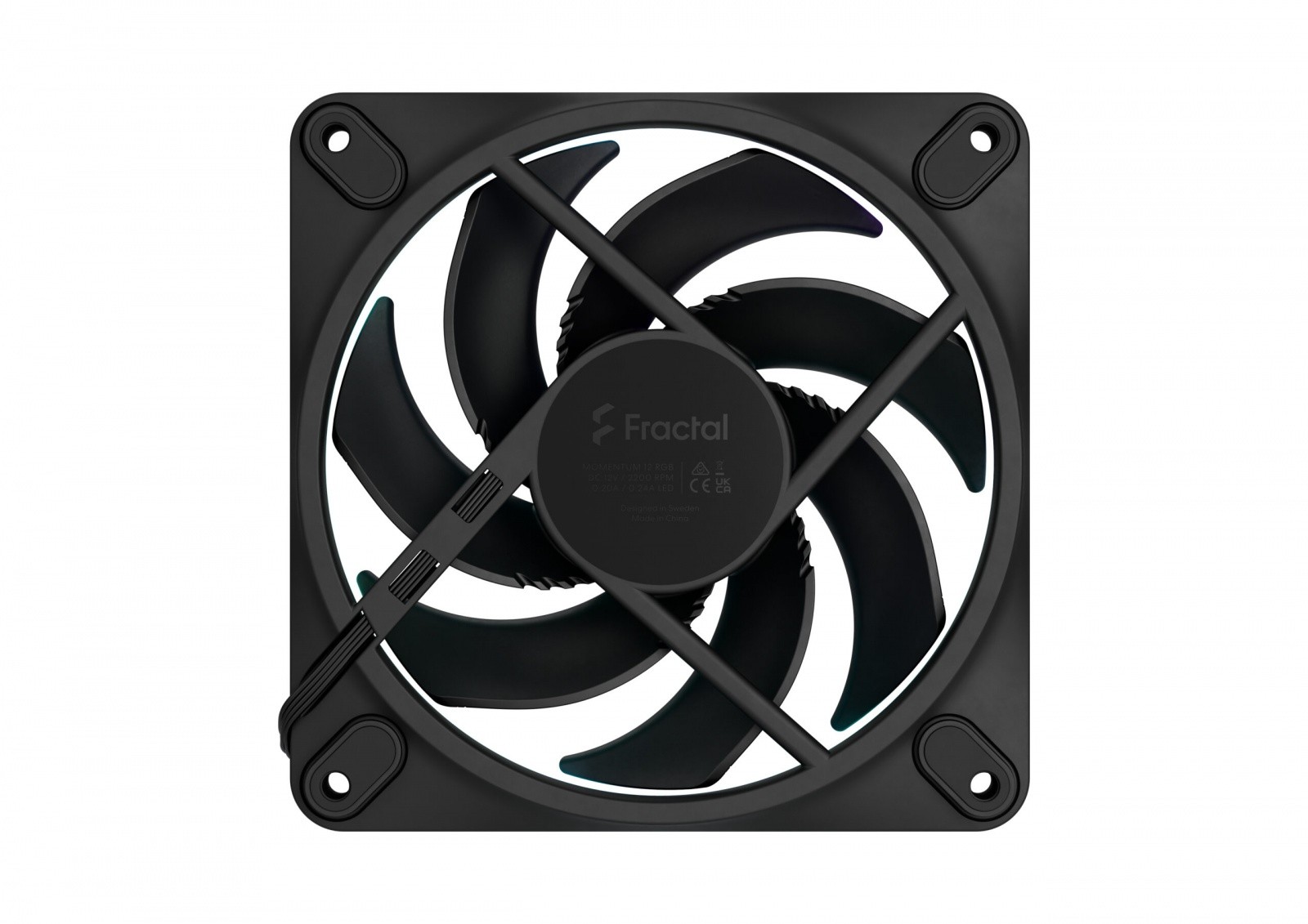 Računalniški ventilatorji Momentum 120mm RGB, 3-paket, črni 2