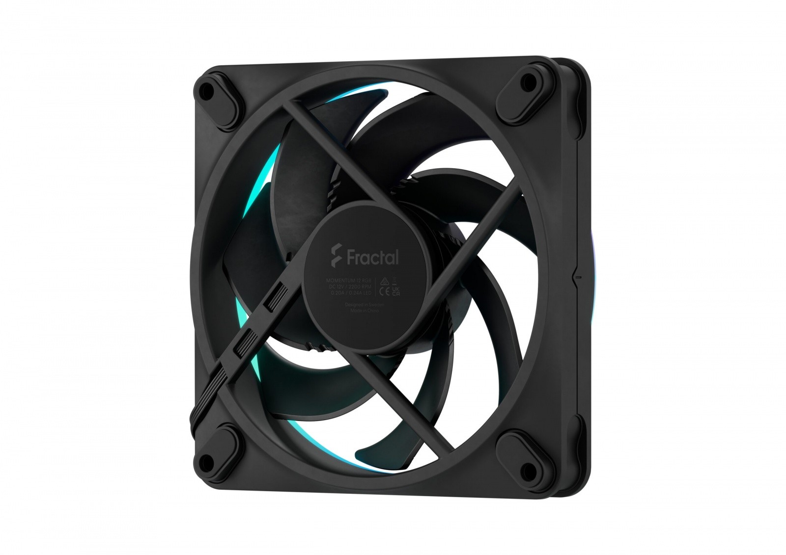 Računalniški ventilatorji Momentum 120mm RGB, 3-paket, črni 6