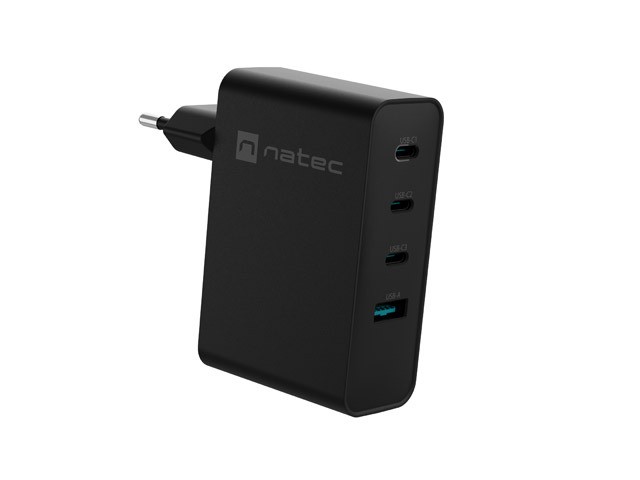 Napajalnik Ribera GAN 100W, 3xUSB-C + 1x USB-A, črn 3