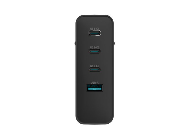Napajalnik Ribera GAN 100W, 3xUSB-C + 1x USB-A, črn 4