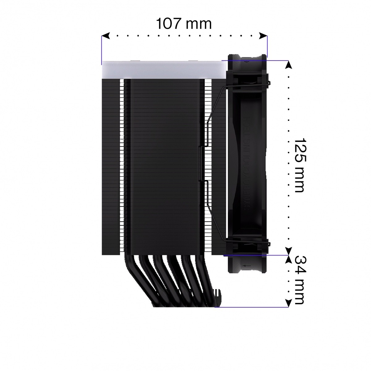 Hladilnik procesorja Fortis 5 Black ARGB 3
