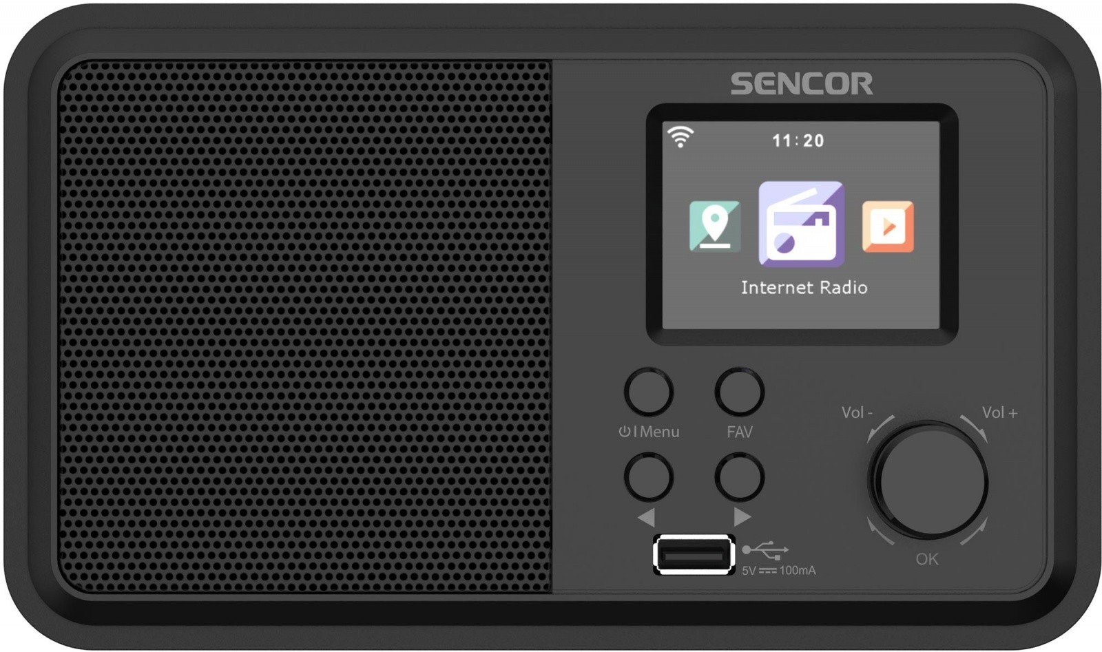 Internetni radio z močjo 4W, WiFi, FM, DAB+