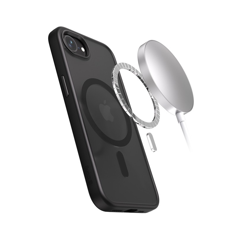 Hybrid Frost MAG Zaščitna ovitek za iPhone 17e / 16e MagSafe, črn