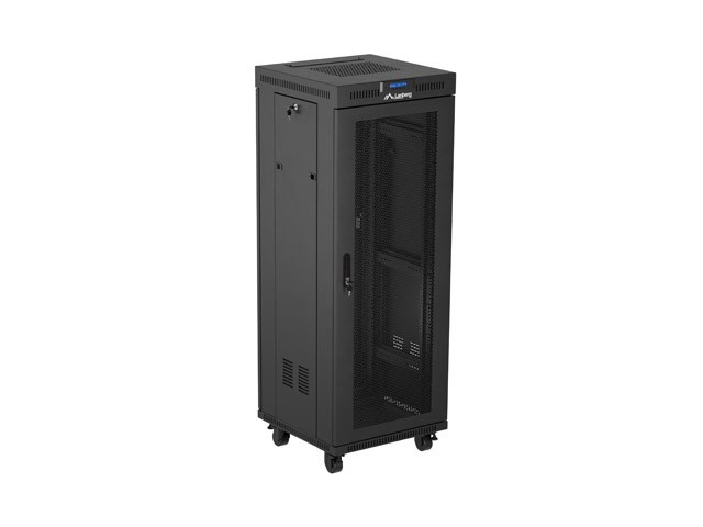 19" Rack omarica 32U, 600x600 mm, perforirana vrata LCD, črna 3