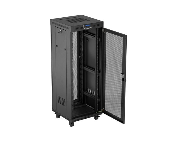 19" Rack omarica 32U, 600x600 mm, perforirana vrata LCD, črna 5
