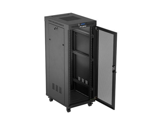 19" Rack omarica 32U, 600x800 mm, perforirana vrata LCD, črna 5