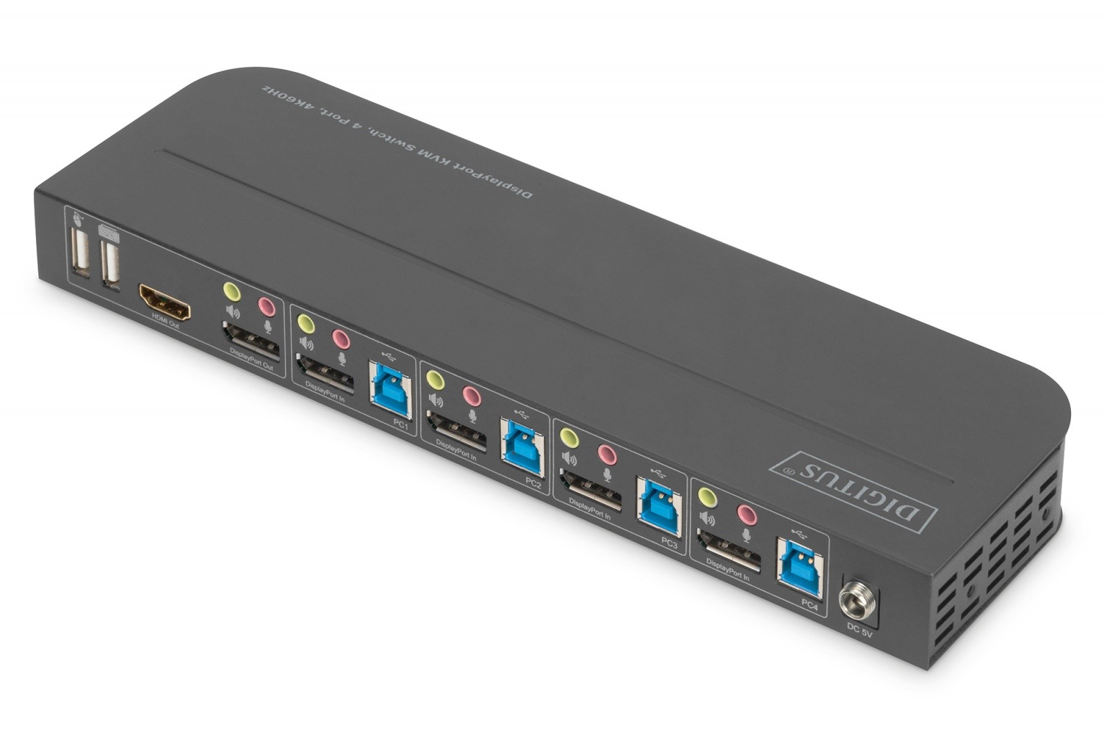KVM stikalo 4-portno, 4K/60Hz, 4x DP IN, 1x HDMI OUT 2