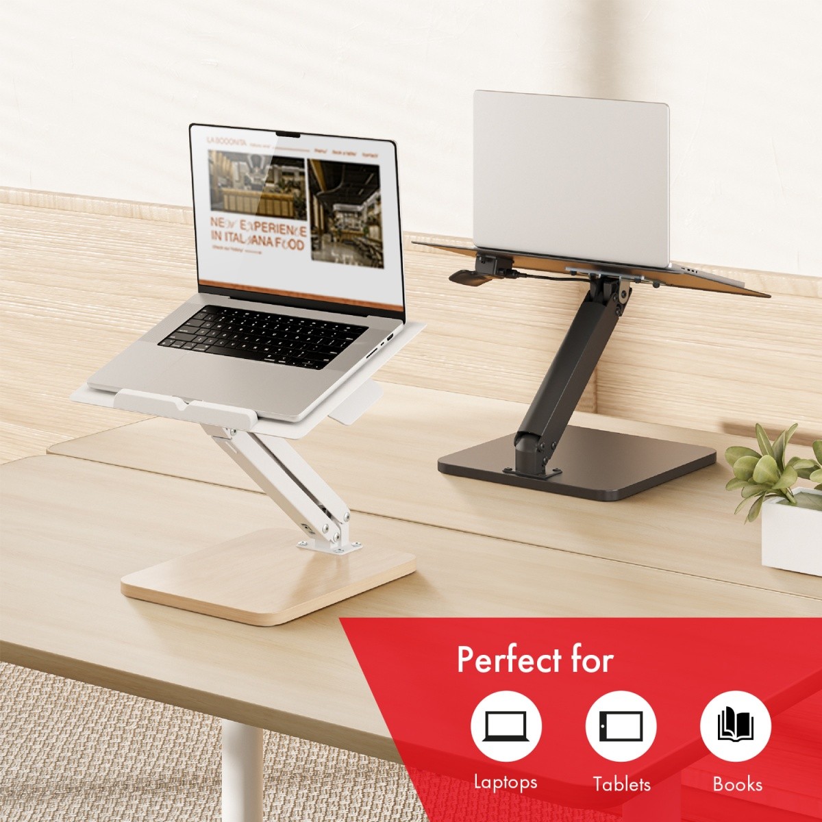 Namizna podlaga za monitor z nastavljivo višino, plinska vzmet 3