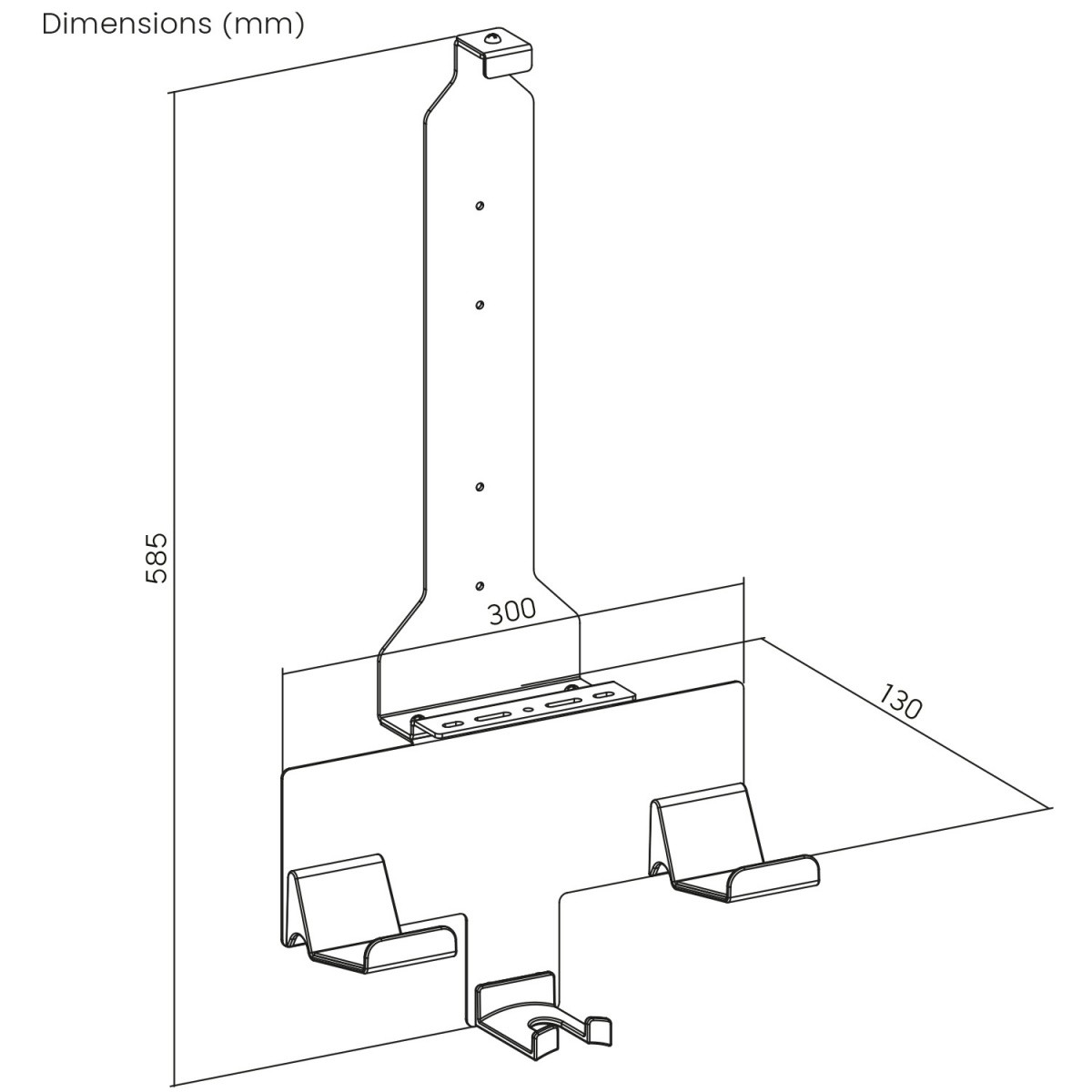 Beli stenski nosilec za PS5 z držalom za kontrolerje 4