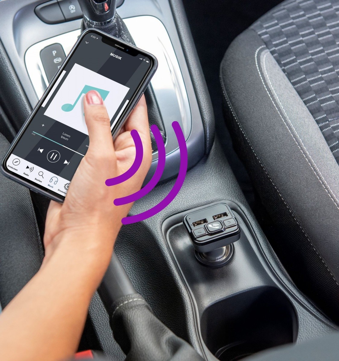 FM oddajnik z Bluetooth in polnilec 18W 4