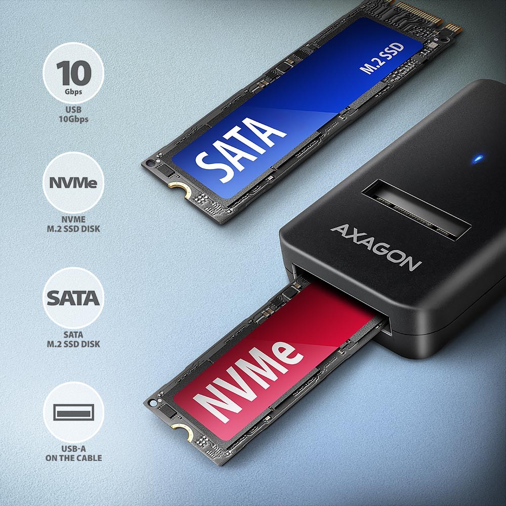M.2 NVMe/SATA SSD Adapter USB 3.2 Gen 2, 10Gbps 2