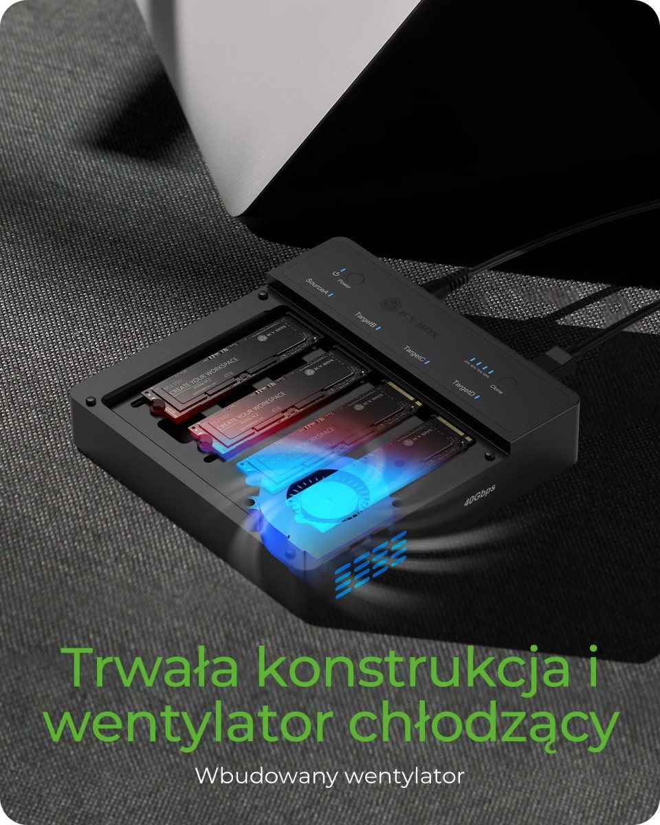 Naprava za kloniranje NVMe M.2 SSD, 4-Bay USB4 (1:3) 4