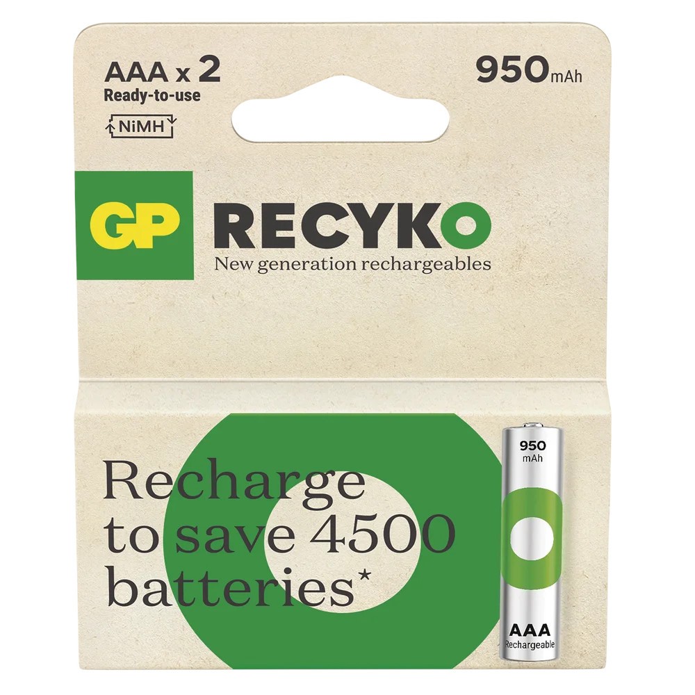 GP RECYKO AAA Ni-MH bateriji 950mAh, 2 kom.