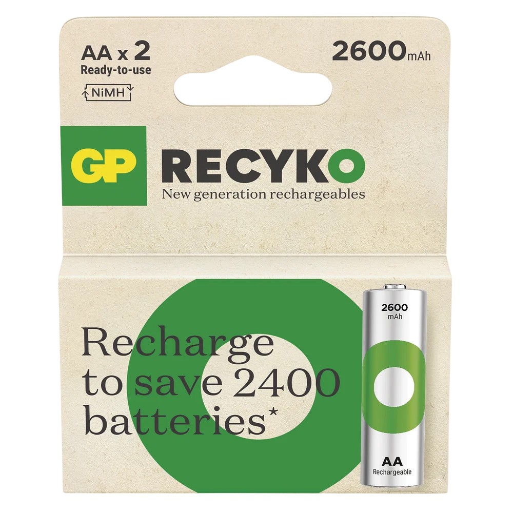 GP RECYKO AA Ni-MH bateriji 2600mAh, 2 kom.