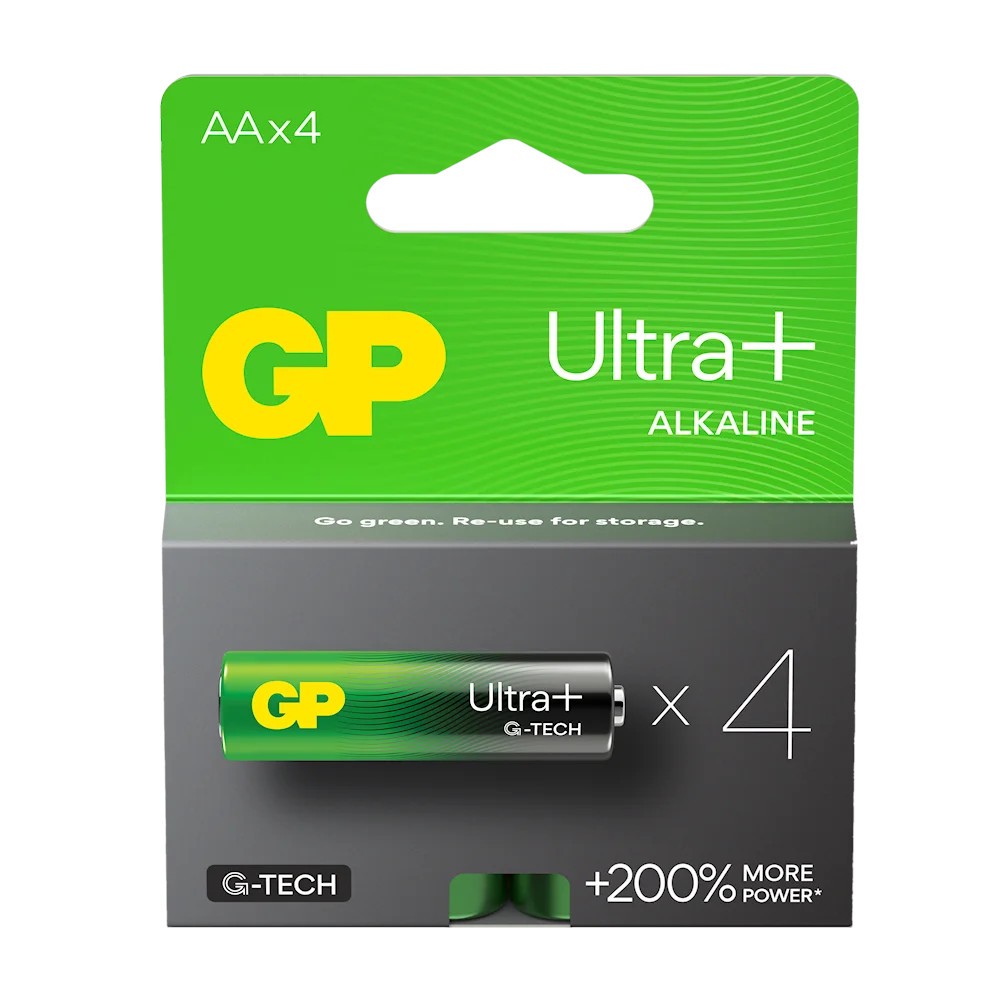 GP ULTRA+ alkalne baterije LR6/AA, 4 kosi