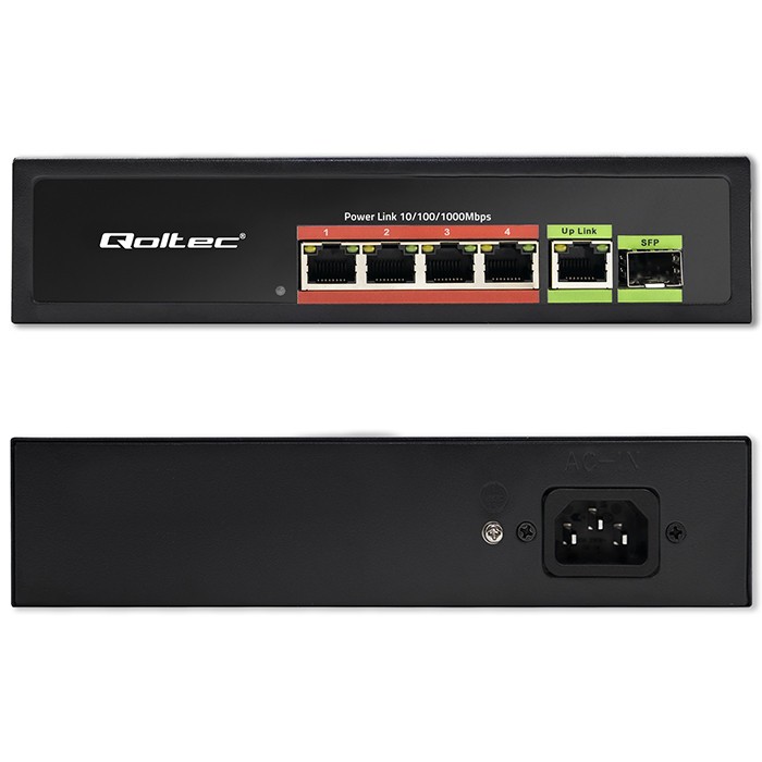 Mrežni preklopnik Fast Ethernet PoE, 4x RJ45 PoE + 1x RJ45 Uplink + 1x SFP 7