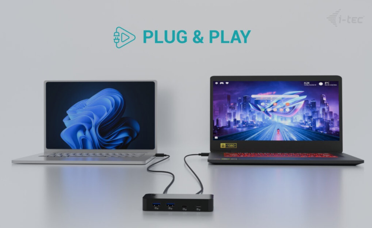 i-tec univerzalni KVM HUB, 2x USB-C + 2x USB-A 3.0 3