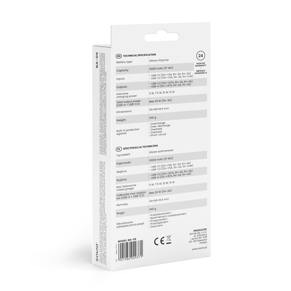Brezžični powerbank 10000 mAh, BA-09 4