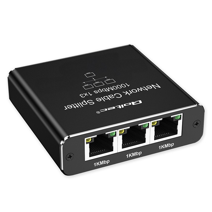 Mini Ethernet stikalo, 1x3 RJ45, 1000Mb/s, USB-C, aluminijasto ohišje 6