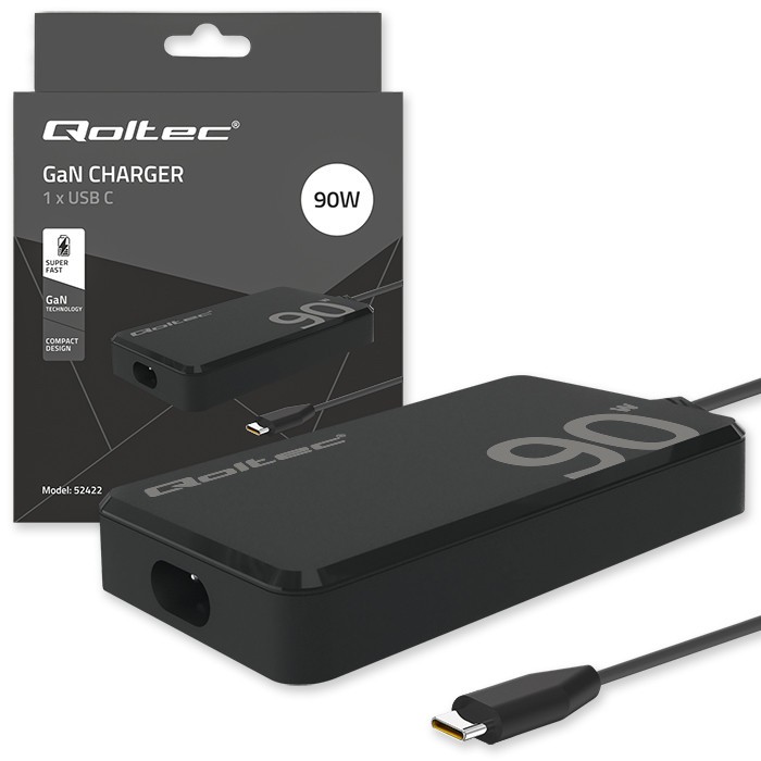 Zidni polnilnik 90W GaN Fast SLIM | PD | USB-C 3.1 | za laptop, MacBook, pametni telefon + kabel 8