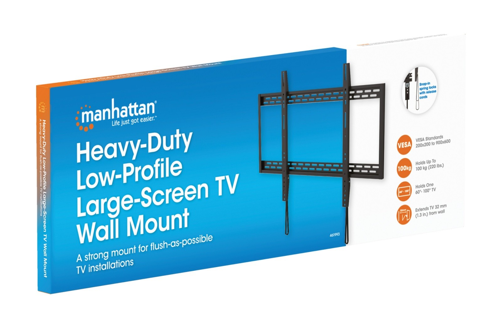 Stenski nosilec Manhattan za TV 60-100" do 100 kg, slim 32 mm 3