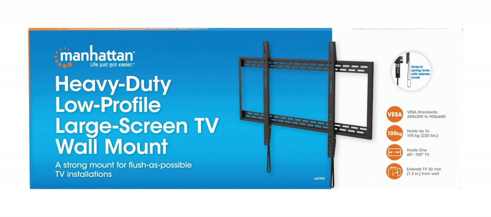 Stenski nosilec Manhattan za TV 60-100" do 100 kg, slim 32 mm 4