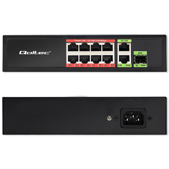 Omrežni preklopnik 8x RJ45 PoE, 2x RJ45 Uplink, 1x SFP | 120W | 1000Mb/s 7