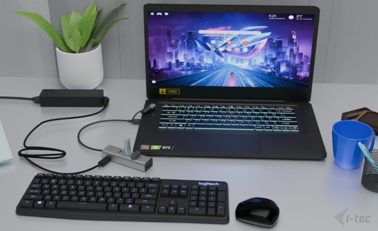 Univerzalni kovinski polnilni HUB 2xUSB-C/2xUSB-A PD 85W 2