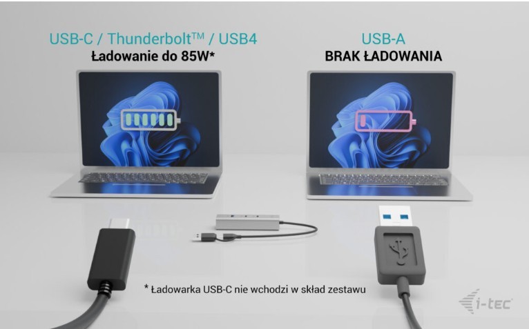 Univerzalni kovinski polnilni HUB 2xUSB-C/2xUSB-A PD 85W 3