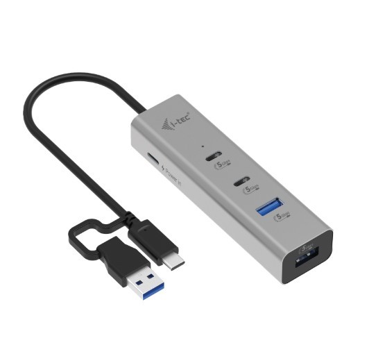 Univerzalni kovinski polnilni HUB 2xUSB-C/2xUSB-A PD 85W