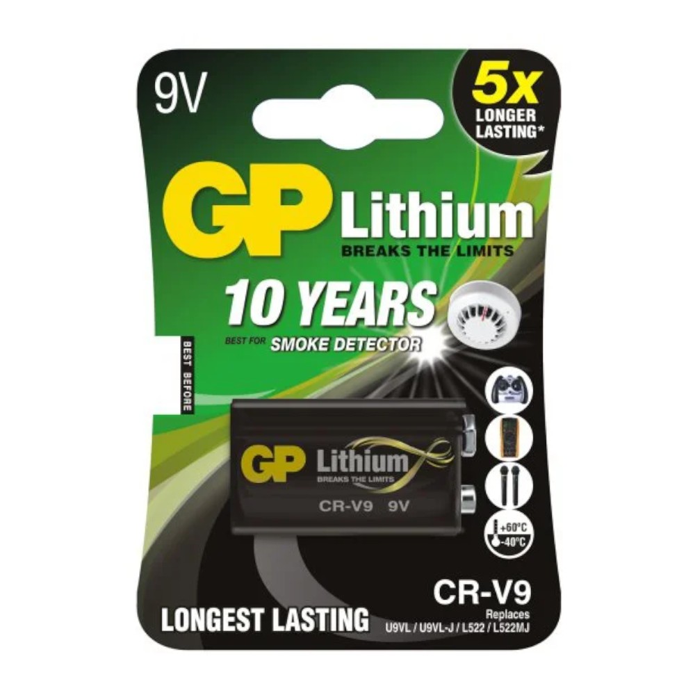 Baterija GP LITHIUM 9V (6LR61), 1 kos