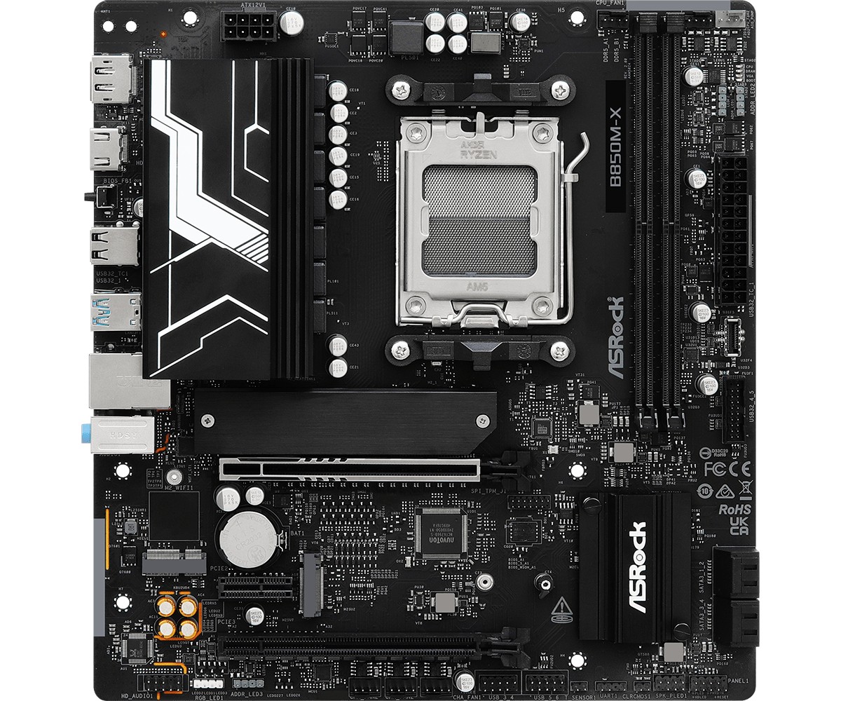 ASRock matična plošča B850M-X R2.0 AM5, 2xDDR5, M.2, USB-C, mATX 3