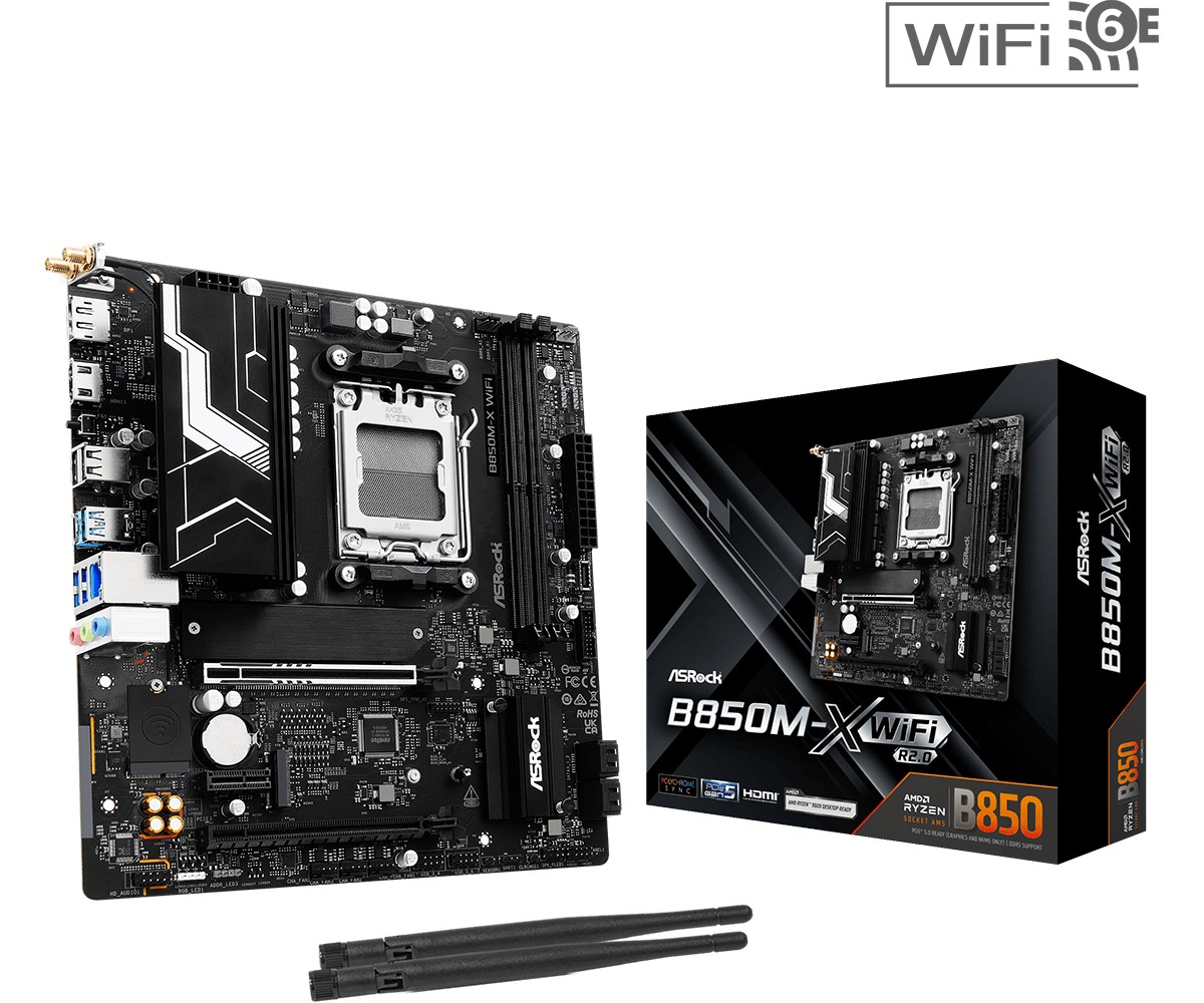 ASRock matična plošča B850M-X WIFI R2.0 AM5, 2xDDR5, M.2, USB-C, mATX