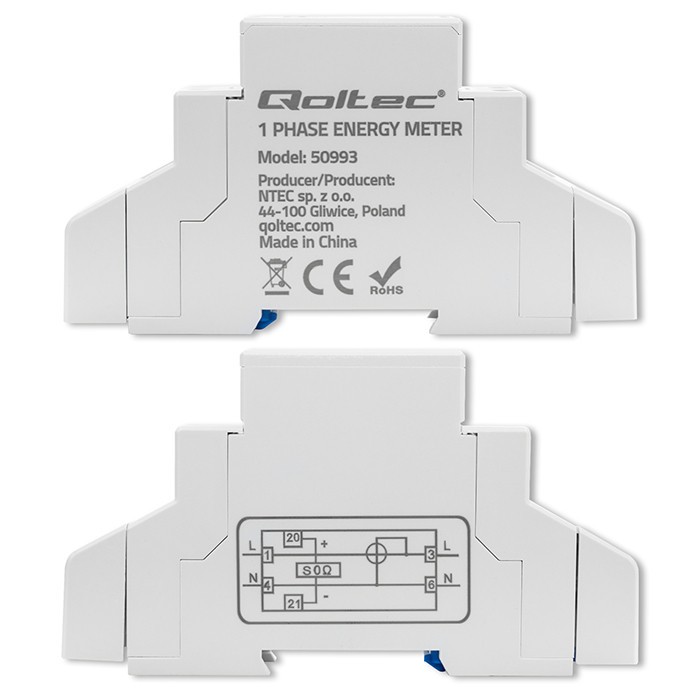 Enofazni števnik energije 230V, 30A, DIN letev 3