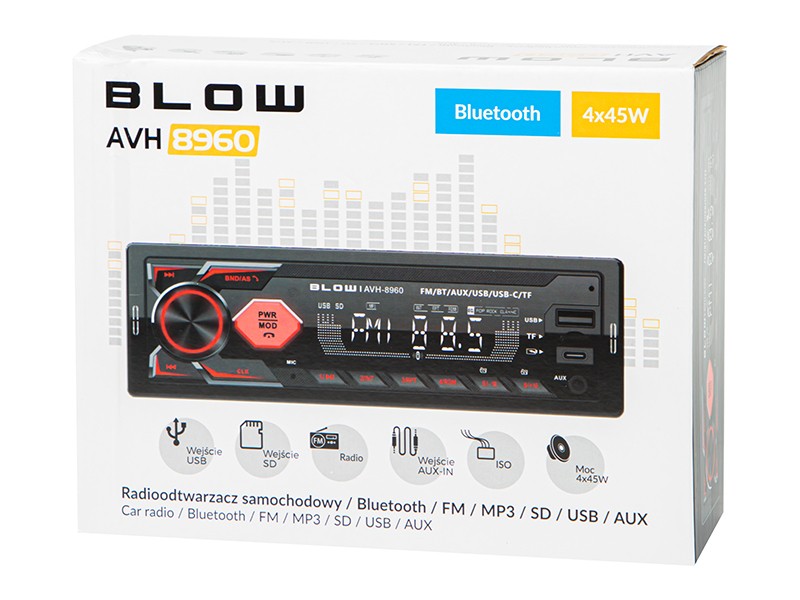 Avtoradio AVH-8960 1DIN, RDS, MP3/USB/microSD, Bluetooth, USB-C 4